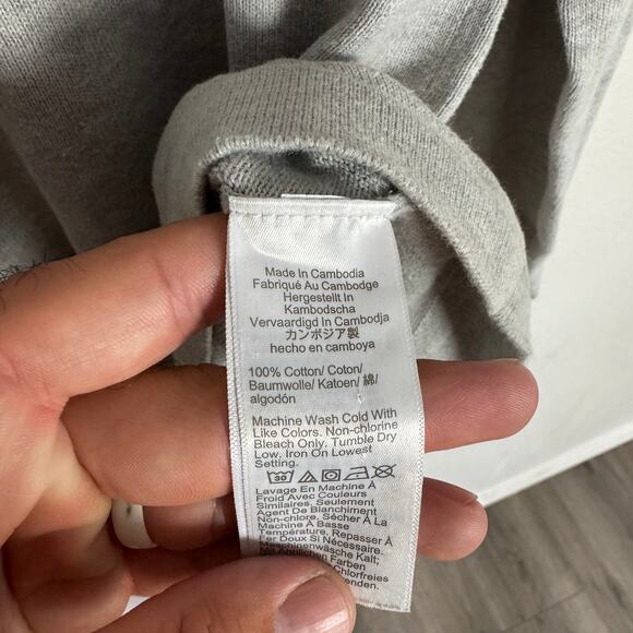 J.Crew Cotton Crewneck Sweater-Tee S Heather Quarry Pullover Long Sleeve Stretch - Picture 7 of 8